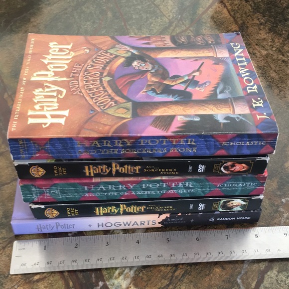 Harry Potter Mixed Bundle of Books & DVDs (set of 5) Sorcerers Stone Chamber - Picture 14 of 16
